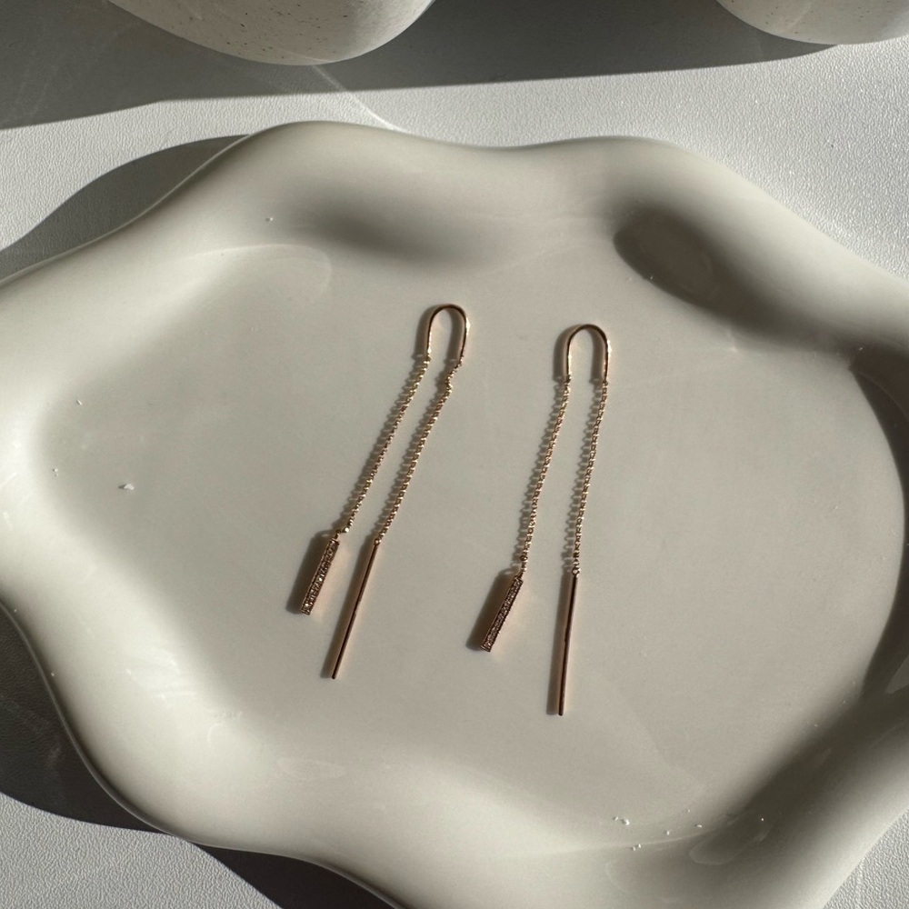 Real Gold drop earrings with diamonds